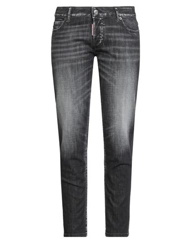 Dsquared2 Woman Jeans Black Size 6 Cotton, Elastane, Calfskin In Black