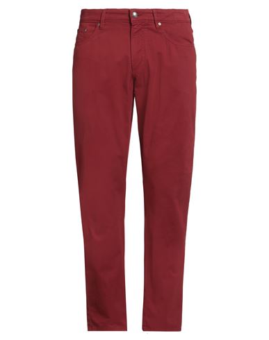 Hackett Man Pants Brick Size 34 Cotton, Elastane In Red