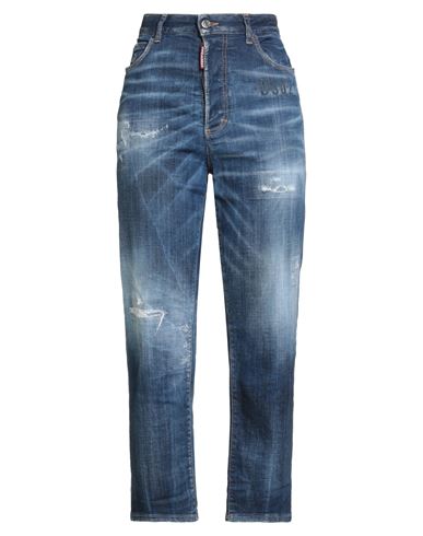 Dsquared2 Woman Jeans Blue Size 8 Cotton, Elastane, Calfskin In Blue