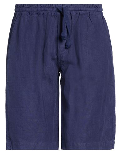 Fedeli Man Shorts & Bermuda Shorts Navy Size S Linen In Blue