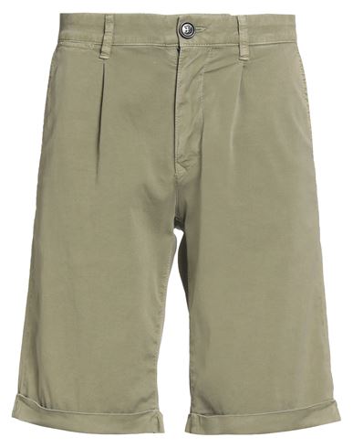 Moorer Man Shorts & Bermuda Shorts Military Green Size 40 Cotton, Silk, Elastane In Green