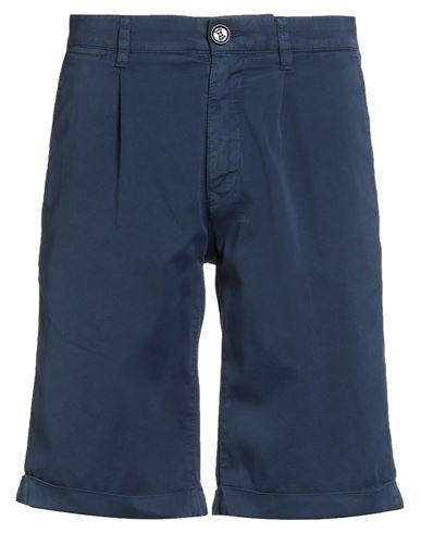 Moorer Man Shorts & Bermuda Shorts Navy Size 38 Cotton, Silk, Elastane In Blue