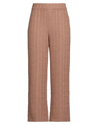 Kontatto Woman Pants Camel Size M Polyester In Neutral