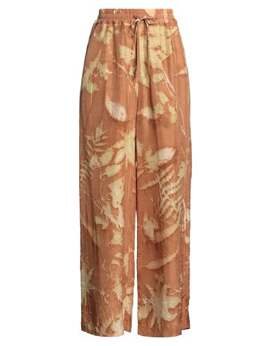 Mii Woman Pants Camel Size M Silk In Multi