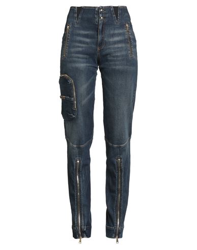 Versace Jeans Couture Woman Jeans Blue Size 30 Cotton, Elastane In Blue