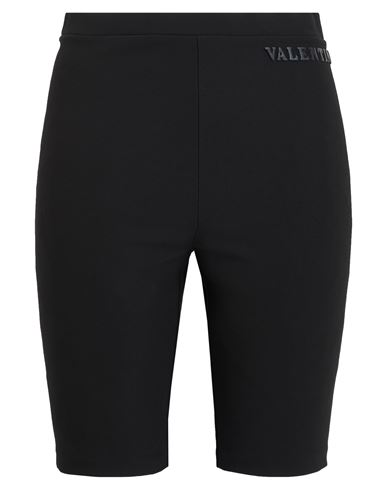 Valentino Garavani Woman Shorts & Bermuda Shorts Black Size Xl Viscose, Polyamide, Elastane In Blue