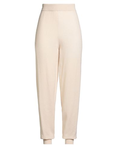 Agnona Woman Pants Ivory Size Xl Cashmere, Polyester In Neutral