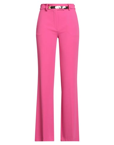 Double C Woman Pants Fuchsia Size 6 Polyester, Elastane In Pink