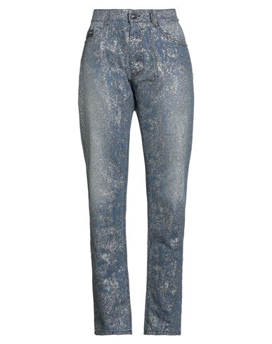 Versace Jeans Couture Indigo Animalier Jeans In Blue