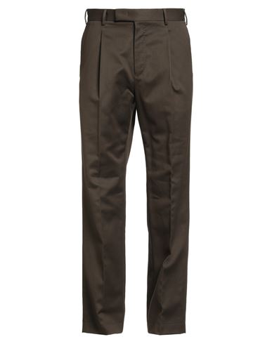 Pt Torino Man Pants Military Green Size 36 Cotton, Virgin Wool In Brown