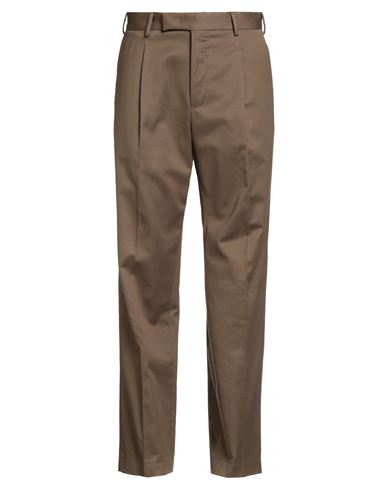 Pt Torino Man Pants Khaki Size 36 Virgin Wool, Polyamide, Elastane In Brown
