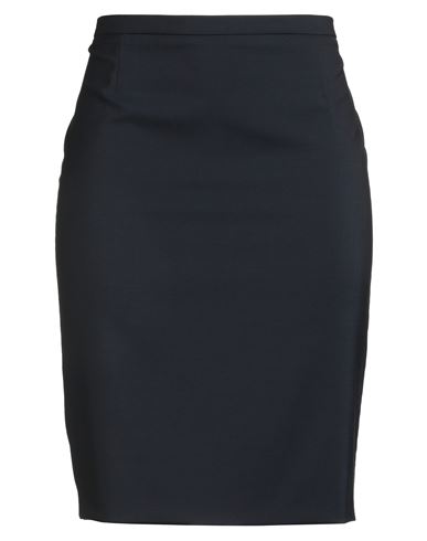 Windsor . Woman Midi Skirt Midnight Blue Size 14 Virgin Wool, Elastane In Blue