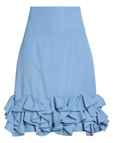 Rochas Woman Midi Skirt Pastel Blue Size 4 Virgin Wool In Blue