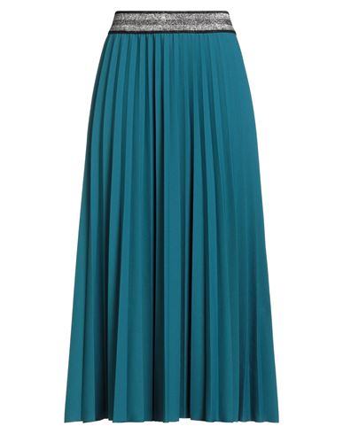 Corte Dei Gonzaga Gold Woman Midi Skirt Deep Teal Size 12 Polyester, Elastane In Blue