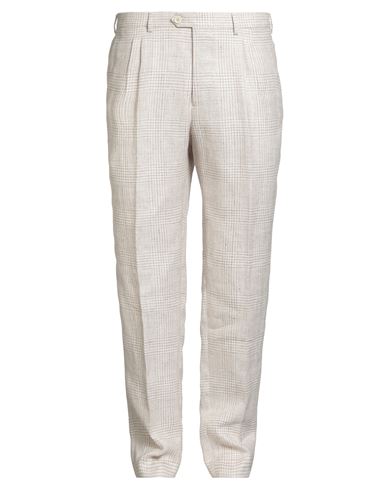 Eleventy Man Pants Ivory Size 44 Linen, Wool, Silk In White