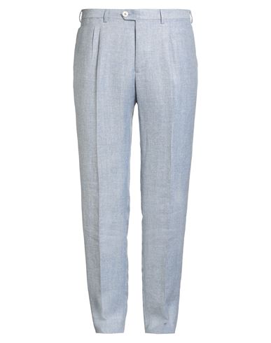 Eleventy Man Pants Sky Blue Size 44 Linen, Wool, Silk In Multi