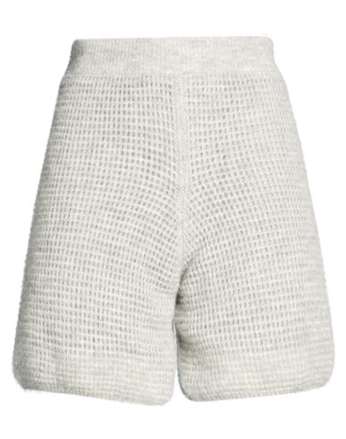 Peserico Woman Shorts & Bermuda Shorts Light Grey Size 4 Alpaca Wool, Polyamide, Merino Wool In White