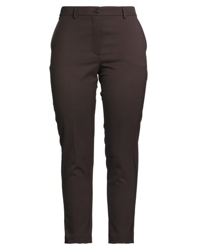 Seventy Venezia Woman Pants Dark Brown Size 12 Polyester, Virgin Wool, Elastane In Brown
