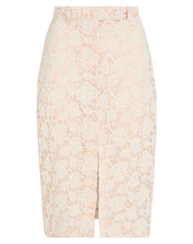 Rochas Woman Midi Skirt Cream Size 4 Acrylic, Wool, Polyamide In Neutral