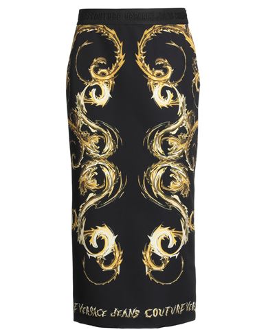 Versace Jeans Couture Watercolor Couture-print Midi Skirt In Black