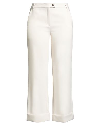 Emme By Marella Woman Pants Ivory Size 10 Polyester, Viscose, Elastane In White