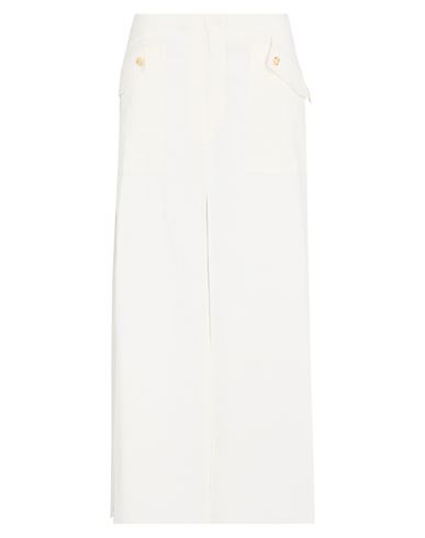 Pinko Woman Maxi Skirt White Size 4 Linen, Viscose, Elastane
