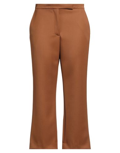 Tory Burch Woman Pants Camel Size 12 Wool In Brown