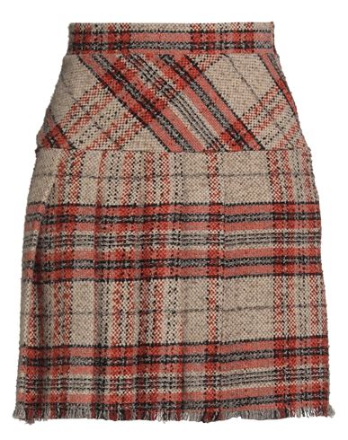 Milva Mi Woman Mini Skirt Beige Size 10 Polyester, Acetate, Wool In Brown