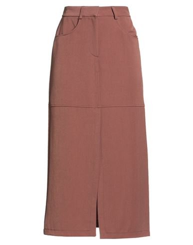 Raffaela D'angelo Woman Midi Skirt Brown Size S Polyester, Viscose, Elastane In Brown