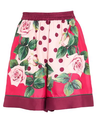 Dolce & Gabbana Woman Shorts & Bermuda Shorts Fuchsia Size 14 Silk In Red