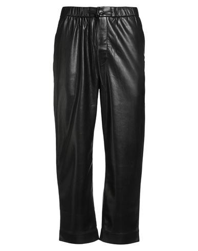 Nanushka Leather-look Straight-leg Trousers In Black