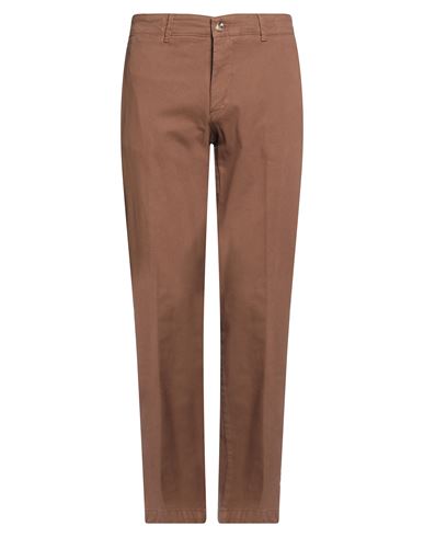 Alessandro Gilles Man Pants Brown Size 38 Cotton, Elastane In Brown