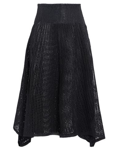 Rochas Woman Midi Skirt Black Size S Linen, Polyurethane, Cotton, Polyester