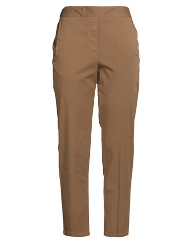 Alessia Santi Woman Pants Camel Size 8 Cotton, Elastane In Brown