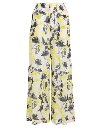 Alessia Santi Woman Pants Yellow Size 8 Cotton In Transparent