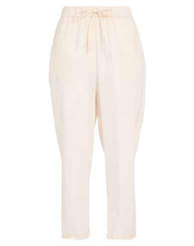 Alessia Santi Woman Pants Cream Size 10 Linen, Cotton In White
