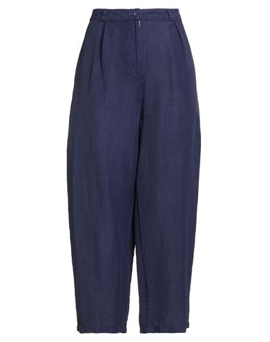 Alessia Santi Woman Pants Blue Size 6 Linen, Cotton In Blue