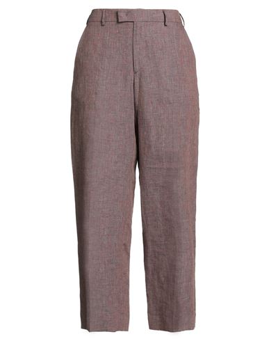 Pt Torino Woman Pants Antique Rose Size 6 Linen In Burgundy
