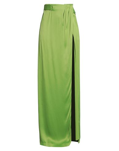 Nenette Woman Maxi Skirt Green Size 6 Viscose, Elastane In Green