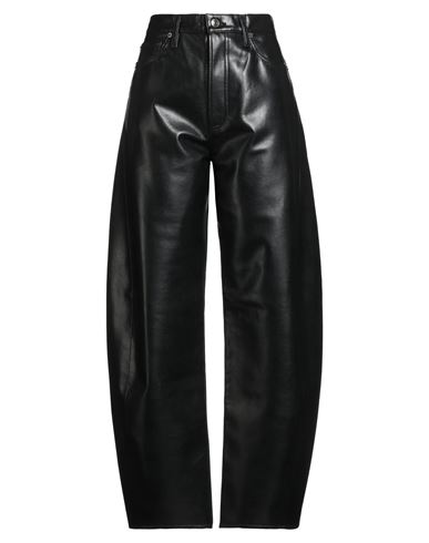 Agolde Woman Pants Black Size 28 Recycled Leather, Polyurethane, Polyester, Viscose In Black