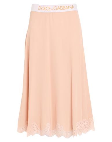 Dolce & Gabbana Woman Midi Skirt Blush Size 10 Silk, Cotton, Elastane, Polyamide In Pink