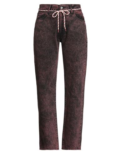 Aries Woman Jeans Burgundy Size 32 Cotton In Burgundy