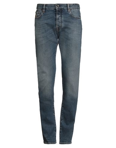 Moorer Man Jeans Blue Size 35 Cotton, Polyurethane In Blue