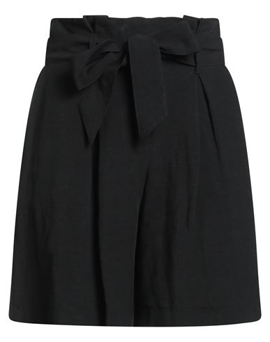 Kaos Jeans Woman Shorts & Bermuda Shorts Black Size 8 Viscose, Linen In Black