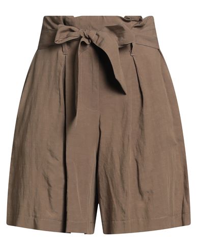 Kaos Jeans Woman Shorts & Bermuda Shorts Khaki Size 8 Viscose, Linen In Brown