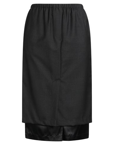 Ter Et Bantine Woman Midi Skirt Charcoal Size 8 Virgin Wool In Black