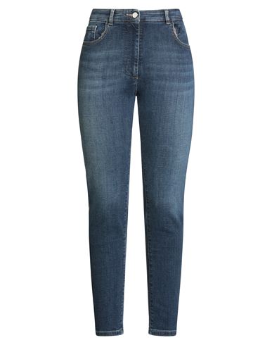 Seventy Venezia Woman Jeans Blue Size 6 Cotton, Elastomultiester, Elastane In Blue