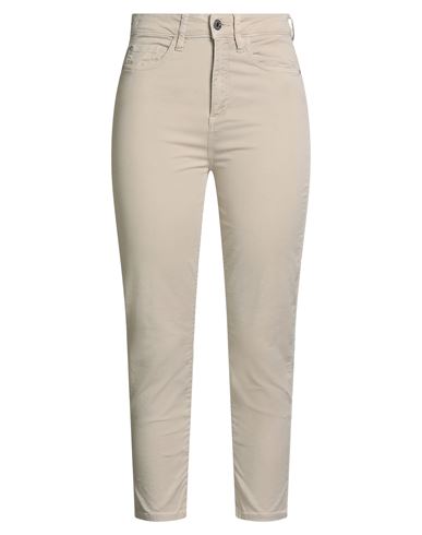 Guess Woman Pants Sand Size 27 Cotton, Elastane In Neutral