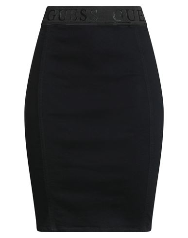 Guess Woman Denim Skirt Black Size 27 Cotton, Elastomultiester, Elastane In Black