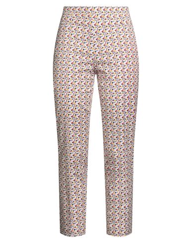 Akris Woman Pants Off White Size 14 Cotton, Elastane In Animal Print